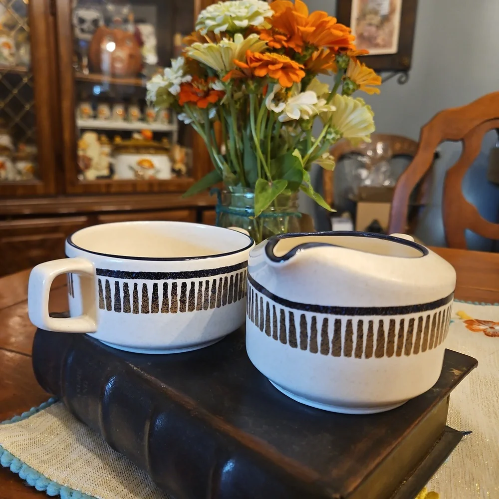 Lenox Percussion‎ Creamer and Sugar Bowl Temper-ware